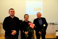 Iš kairės: R. Tamelis, doc. dr. J. Puišo, prof. emeritas A. E. Ancuta.